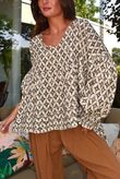 Ren Tiles of Marrakesh Smock Top Khaki